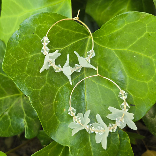 Crystal Bloom Hoop Earrings