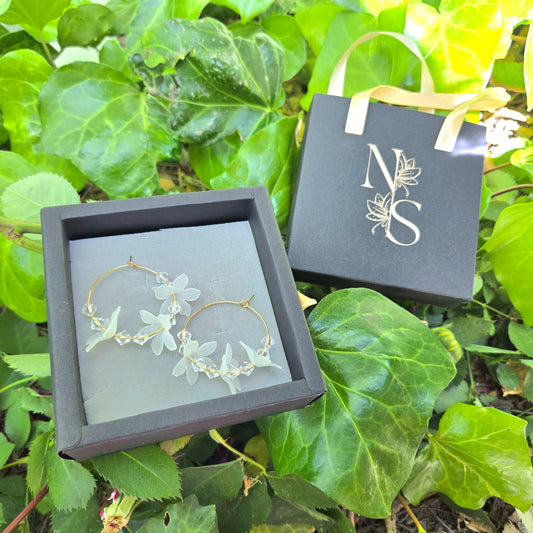 Crystal Bloom Hoop Earrings